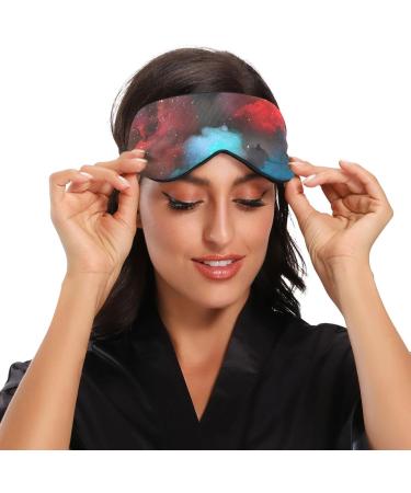 Adjustable Light Blocking Eye Mask for Deep Sleep - Haskirky Breathable Eye Mask for Travel, Yoga, and Meditation - Men & Women - Watercolor Galaxy Design - Buy Online on GoSupps.com