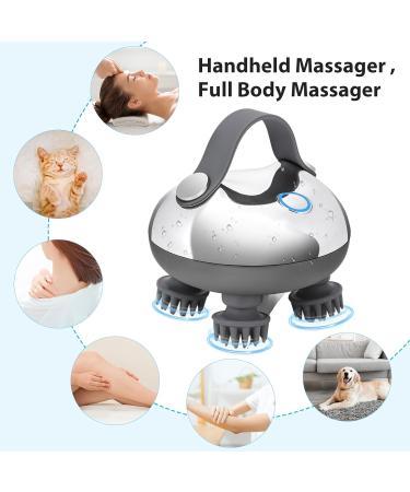 Fiorky Portable Head Massage Device - 8 Silicone Massage Heads Scalp Vibration for Hair Growth & Relaxation - USB Rechargeable (Silver) - Shop Internationally - Buy Online on GoSupps.com