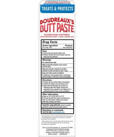 Boudreaux's Butt Paste Sensitive Skin Diaper Rash Cream 4 oz Tube - Baby Ointment (Pack of 1) - Buy Online on GoSupps.com