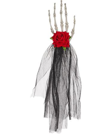 Biniveil Halloween Skull Hand Hairpins - Gothic Halloween Skeleton Headpiece | Skull Claw Rose Hairpins Halloween Skull Hair Barrettes For Props Costume Decoration Issue Card - Buy Online on GoSupps.com