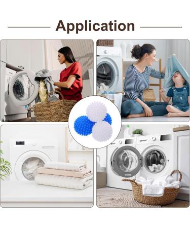 uxcell 4pcs Reusable Laundry Dryer Balls - Vinyl Drying Balls to Reduce Wrinkles Static & Drying Time | Energy-Saving Fabric Softener - Blue & White - Buy Online on GoSupps.com
