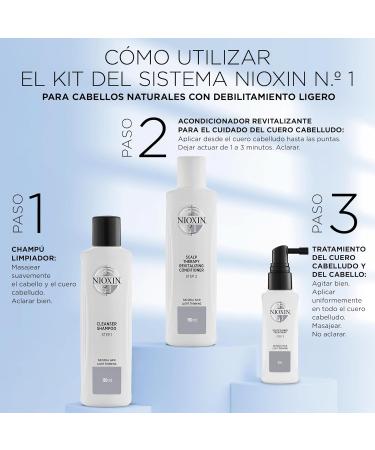 Nioxin System 1 Natural Hair Treatment Trial Kit - 3-Part System for Light Thinning Hair | Scalp Therapy & Hair Thickening Treatment - 3 Piece Set - Buy Online on GoSupps.com