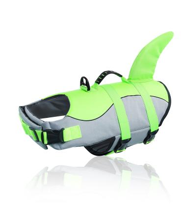 Cit toile life jacket dog sharks light and safe for water sports dog chimney with handle and reflective for small medium and large dogs green s s green green - Buy Online on GoSupps.com