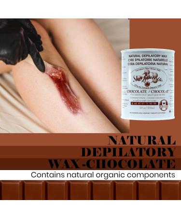 Sharonelle Soft Wax All Purpose Hair Removal Natural Depilatory Canned Wax for Sensitive Skin Canada-Made Melting Wax in Black color Canned Package (24PC Chocolate) 500 ml (Pack of 24) Chocolate - Buy Online on GoSupps.com