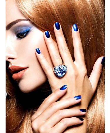 Kalolary Blue Gel Nail Strips - Metallic Chrome Full Wrap Nail Polish Stickers | Long Lasting Salon Quality | UV/LED Lamp Required - Buy Online on GoSupps.com