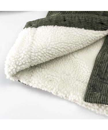 Volunboy Toddler Corduroy Sherpa Jacket | Warm Fleece Lining Coat for Baby Boys/Girls | Green | 18-24 Months - Buy Online on GoSupps.com