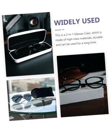 Solustrie Pink Double-Layer Glasses Case for Women | Stylish Leather Sunglasses & Lens Holder | Travel Tweezers Included | Durable Violet PU Design - Buy Online on GoSupps.com