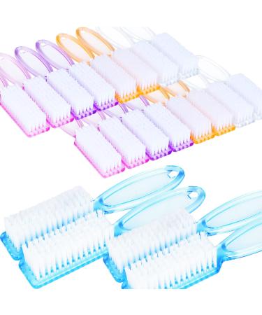 Nail Brushes for Cleaning Fingernails - 20Pcs Handle Grip Nail Brush Kits for Toes and Nails Cleaner, Hand Fingernail Scrub Brush for Women Men, Multicolor