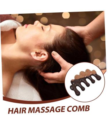 Hoement Wooden Hair Massage Comb - Wide Tooth Comb for Curly Hair & Scalp Care | 10x5.5cm Black - Buy Online on GoSupps.com