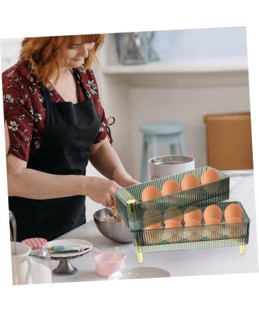 Box Tray with Lid Deviled Egg Fridge Egg Organizer Egg Preservation Holder Egg Container re-usable Green 26.5X16X10CM - Buy Online on GoSupps.com
