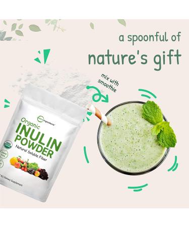Organic Inulin FOS Powder 35oz - Prebiotic Intestinal Support for Gut Health - Vegan Soluble Fiber Supplement - Buy Online on GoSupps.com