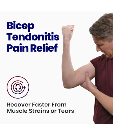 ARMSTRONG AMERICA Bicep Tendonitis Brace - Compression Sleeve for Upper Arm Pain Relief | Support for Bicep Strains & Tendonitis (S/M Black - Buy Online on GoSupps.com