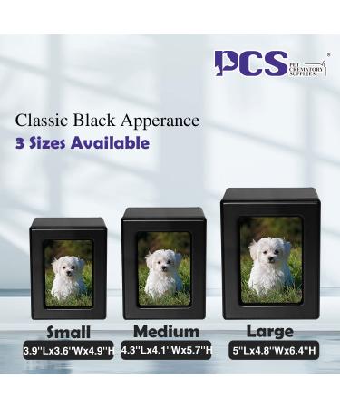PCS Pet Photo Urns for Dogs Ashes - Small Black Pet Cremation Box (0-25lbs) - Buy Online on GoSupps.com