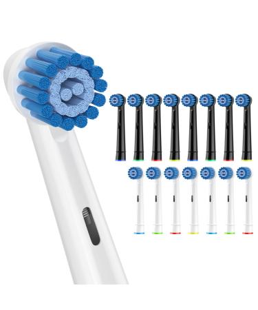 Sulkiwe sensitive plug brushes compatible with oral b electrical toothbrush sensitive toothbrush attachment suitable for oral-b per genius x teen vitality tricon junior smart 16er (white+black) - Buy Online on GoSupps.com