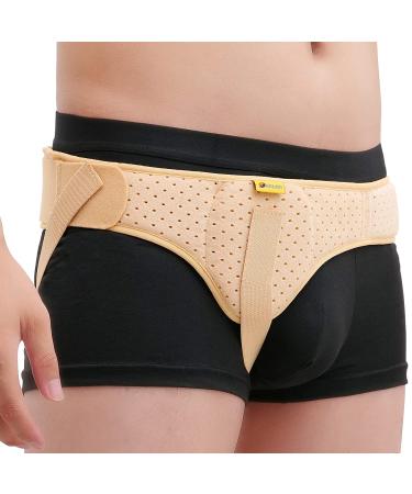 Tenbon hernia belts for men inguinal hernia support medical hernia protection inguinal bandage for individual sports hernia adjustable hip belt with removable (beige m) m beige - Buy Online on GoSupps.com