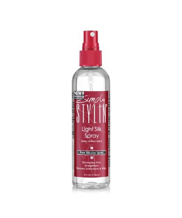 Simply Stylin' Light Silk Spray - Pure Silicone Hair Protection from Heat and Humidity - Natural Serum Product for Long and Shiny - 4 oz
