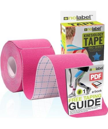 NO LABEL Pink Pre Cut Kinesiology Tape - 5m Roll Pre-Cut Pink Body Tape - Pink Sports Tape - Pink Medical Tape - Pink Physio Tape - Pink Muscle Tape For Muscle Recovery - Free PDF Ebook Taping Guide Pink 1 x Roll