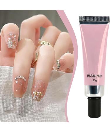  gafdu Strong Nail Glue Solid Nail Glue Gel | 30g of solid nail gel - Acrylic nail glue UV gel glue pressure-on nail glue super strong and soft gel nail glue - Buy Online on GoSupps.com