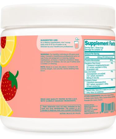Pump-It-Up Creatine - 50 Servings Strawberry Lemonade | Creatine Monohydrate with Dandelion Uva Ursi & Cranberry Extract - International Shipping Available - Buy Online on GoSupps.com