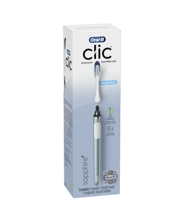 Oral-B Clic Manual Toothbrush (Aqua) with 2 Replaceable Brush Heads and Magnetic Brush Mount - Buy Online on GoSupps.com