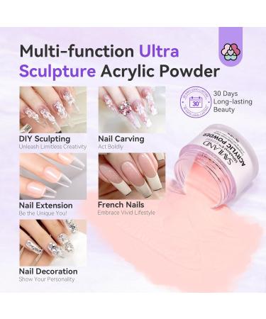 SAVILAND 4PCS 1oz Acrylic Powder Set - Clear White Nudes Pink for Professional Nail Art & Extensions | Keratin Nail Powder - Buy Online on GoSupps.com