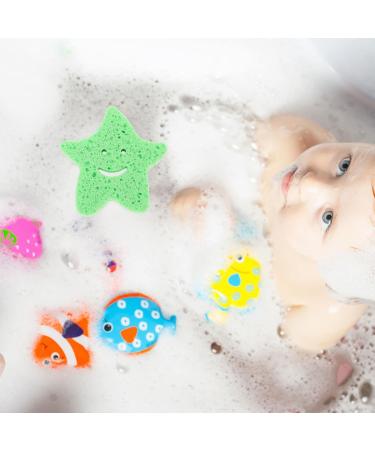 6pcs Exfoliating Bath Sponge Set - Star-Shaped Loofahs for Kids & Adults | Soft Foam Body Scrubber for Shower & Bath | Portable Exfoliating Bathing Pouf - Buy Online on GoSupps.com