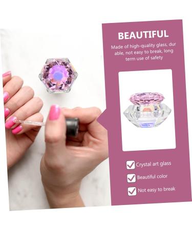 NUSITOU 1pc Nail Art Crystal Cup Mini Dappen Dish Glass Containers Glass Nail Art Cup Clear Container with Lid Glass Dappen Cup Small Containers with Lids Liquid Crystal Art Glass Love Cup 7.5x6cm Pink - Buy Online on GoSupps.com