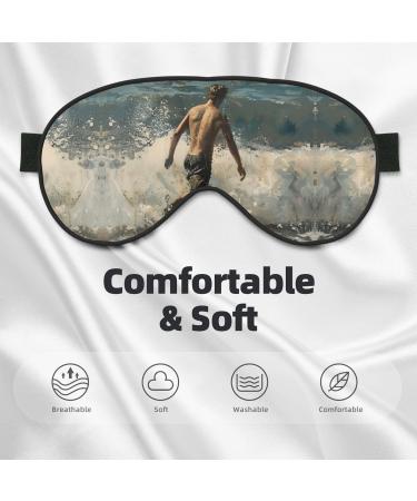 Beach Surf Print Double-Sided Eye Mask Soft and Light Blocking for Enhancing Sleep Quality - Buy Online on GoSupps.com