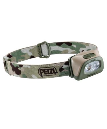 Petzl TACTIKKA+ Headlamp - Compact and Powerful 350 Lumen Headlamp, for Hunting and Fishing with White or Red Lighting - Camo