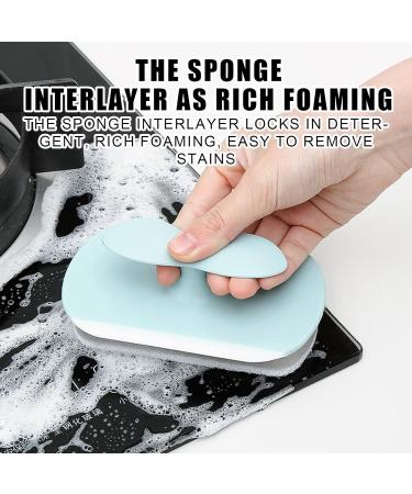 Fovolat Cleaning Scrubber Brush Absorbent Sponge Cleaning Squeegee Brush Reaches Into Tight Spaces Window Washing Equipment for Glass Cooktop Washbasin Blue - Buy Online on GoSupps.com