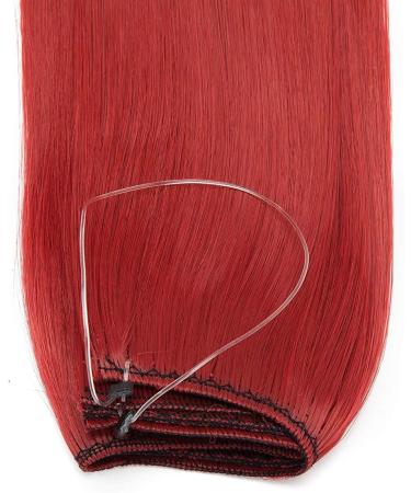 One Piece Wire In Hair Extensions - No Clip No Glue - Invisible Extension Straight Hairpiece String Heat-Resistant For Women Ladies 20" Inch/50CM Dark Red  - Buy Online on GoSupps.com