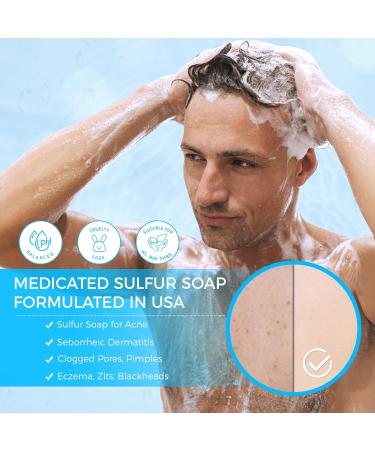  OUKEYA OUKEYA 10% Sulphur Soap Goat's Milk Soap Salicylic Cide Tea Tree Oil Aloe Vera Antibacterial Soothing Deep Cleaning Repair of the Skin-Barrier 4 x 115g - Buy Online on GoSupps.com