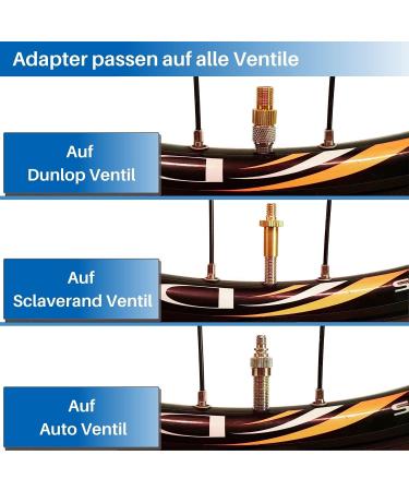 HiLo Sports Set of 5 Bicycle Valve Adapters for DV SV AV - Ideal for Air Mattresses & Balls | International Shipping - Buy Online on GoSupps.com