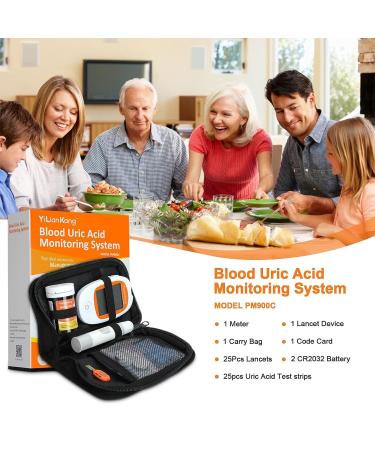 Uric Acid Test Kit - 25Pcs Strips & Lancets for Home Monitoring | Fast Results in mg/dl - Buy Online on GoSupps.com