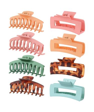 8 Pcs Large Hair Clips Claw Clips Globstary 4.3" Hair Clips for Women Trendy Hair Clips Strong Hold Matte Claw Hair Clips for Women Thick Hair & Thin Hair Hair Styling Accessories