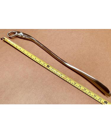 24 Inch Long Handle Metal Shoehorn for Shoes and Boots - Solid & Durable with Ergonomic Loop Handle | Silver - Buy Online on GoSupps.com