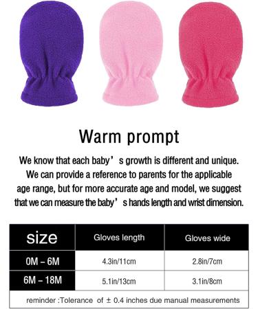 Boyiee Baby Toddler Winter Mittens 3 Pairs - Fleece Warm Mittens for Boys Girls 6-18 Months (Rose Red Pink Dark Blue) - Buy Online on GoSupps.com