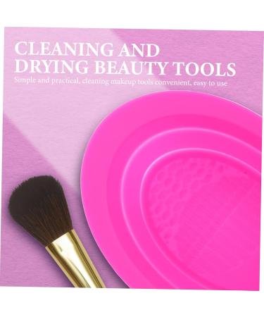 Housoutil Cleaning Pad Makeup Brush Cleaner Brush Cleansing Mat Cosmetic Brush Cleaner Pad Brush Rinsing Pad Cleaning Tool Washers Brush Cleansing Pad Silica Gel Makeup Egg Make up 14.5x11cm Rosy - Buy Online on GoSupps.com