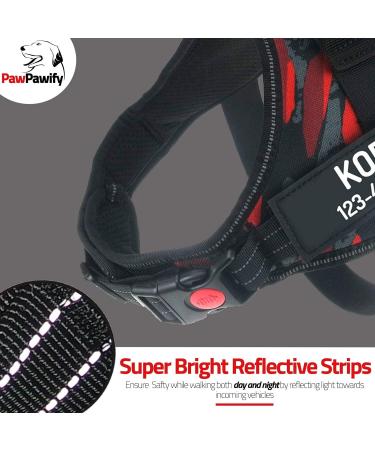 Pawpawify Personalized Dog Harness - No Pull Durable Training & Walking | Red Camouflage L 28-38in - Buy Online on GoSupps.com