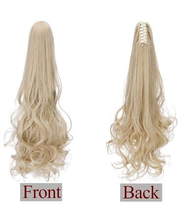 45cm Heat Resistant Ponytail Extension - Ash Blond Mix & Bleach Blonde - Smooth & Wavy Styles - Clamp Hair Braid for Effortless Style - Buy Online on GoSupps.com