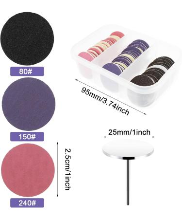 Sanding Paper Discs(#80#150#240 Grits) and Metal Nail Drill Bit Foot Files Replacement Sandpaper Discs for Dead Skin Callus Cuticle Remover Manicure Pedicure - Buy Online on GoSupps.com