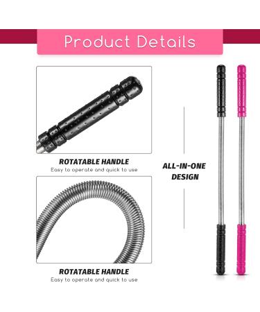 2-Piece Facial Hair Remover Spring for Women and Men - Remove Hair from Upper Lip, Chin, Cheeks, and Neck - Eyebrow Face Epilator Threading Tool (Black Rose Red) - Buy Online on GoSupps.com