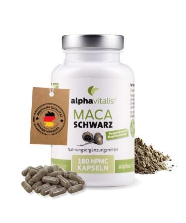 Maca black 180 pcs. Vegane Maca capsules made of lepidium Meyenii - Maca capsules high -dose without a magnesium stearate - 4: 1 maca extract with 4000 mg per daily dose - 3 month curs - filled in Germany
