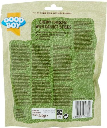 Chewy Chicken with Carrot Sticks for Dogs - Bundle of 3 320g Good Boy Natural Chicken Breast Meat Treats + Howehold Tote Bag 3x Chicken Carrot Sticks - Buy Online on GoSupps.com