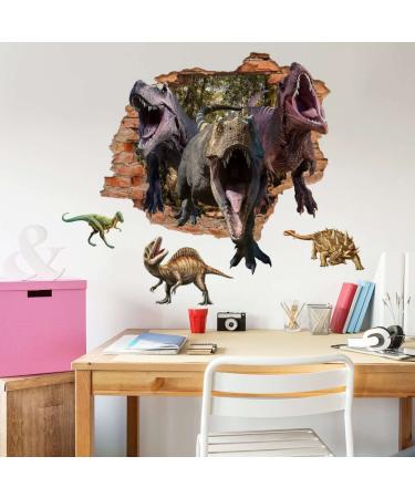 OOTSR Dinosaur Wall Decals Stickers Dinosaur Wall Decals for Boys Room Peel and Stick Removable Wall Decals for Kids Nursery Bedroom Living Room