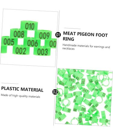 BESPORTBLE 200 Pcs Pigeon Anklet Chicken Thighs Pet Where Plastic Tags Pigeons Ring Bands The Bird Baby Digital 1.3X1.3CMx2pcs Greenx2pcs - Buy Online on GoSupps.com