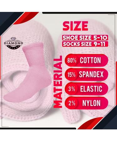 Diamond Star Diabetic Socks for Women 9-11 - Non-Binding Cushion Cotton Crew & Ankle Socks - Buy Online on GoSupps.com