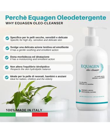 Equagen Cleansing Oil | Face Cleanser for Dry Delicate and Sensitive Skin | 60% Sweet Almond Oil | Soothing Emollient and Moisturizing Action | 250 ml Bottle - Buy Online on GoSupps.com