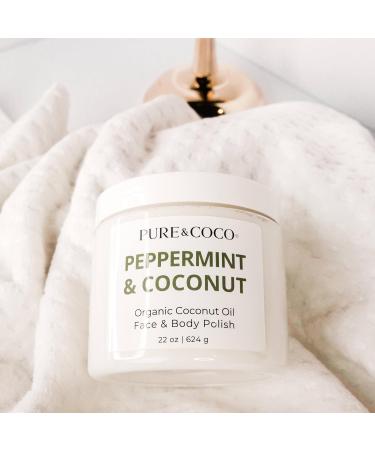 Peppermint & Coconut Organic Coconut Oil Face & Body Polishes Moisturizing Oil Daily Face Scrubs Exfoliating Hydrating Body Scrubs for Dry Skin and Leg Exfoliator for A Natural Youthful Glow All Over - Buy Online on GoSupps.com