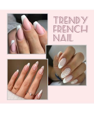 20Sheets-960Pcs French Manicure Nail Sticker French Nail Self-Adhesive Stickers DIY Nail Art Tool Accessories French Manicure Stencil in Half-Moon Shaped - Buy Online on GoSupps.com